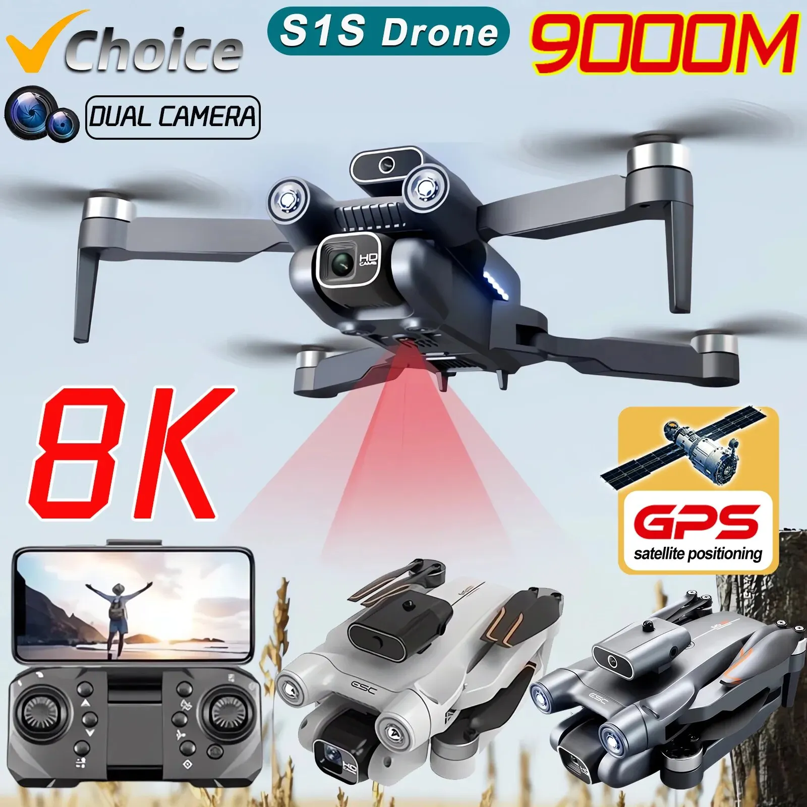 New S1S 5G GPS Drone Camera 8K - Drone Lidar 评论和价格